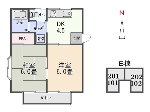 板橋ハイツBの物件間取画像